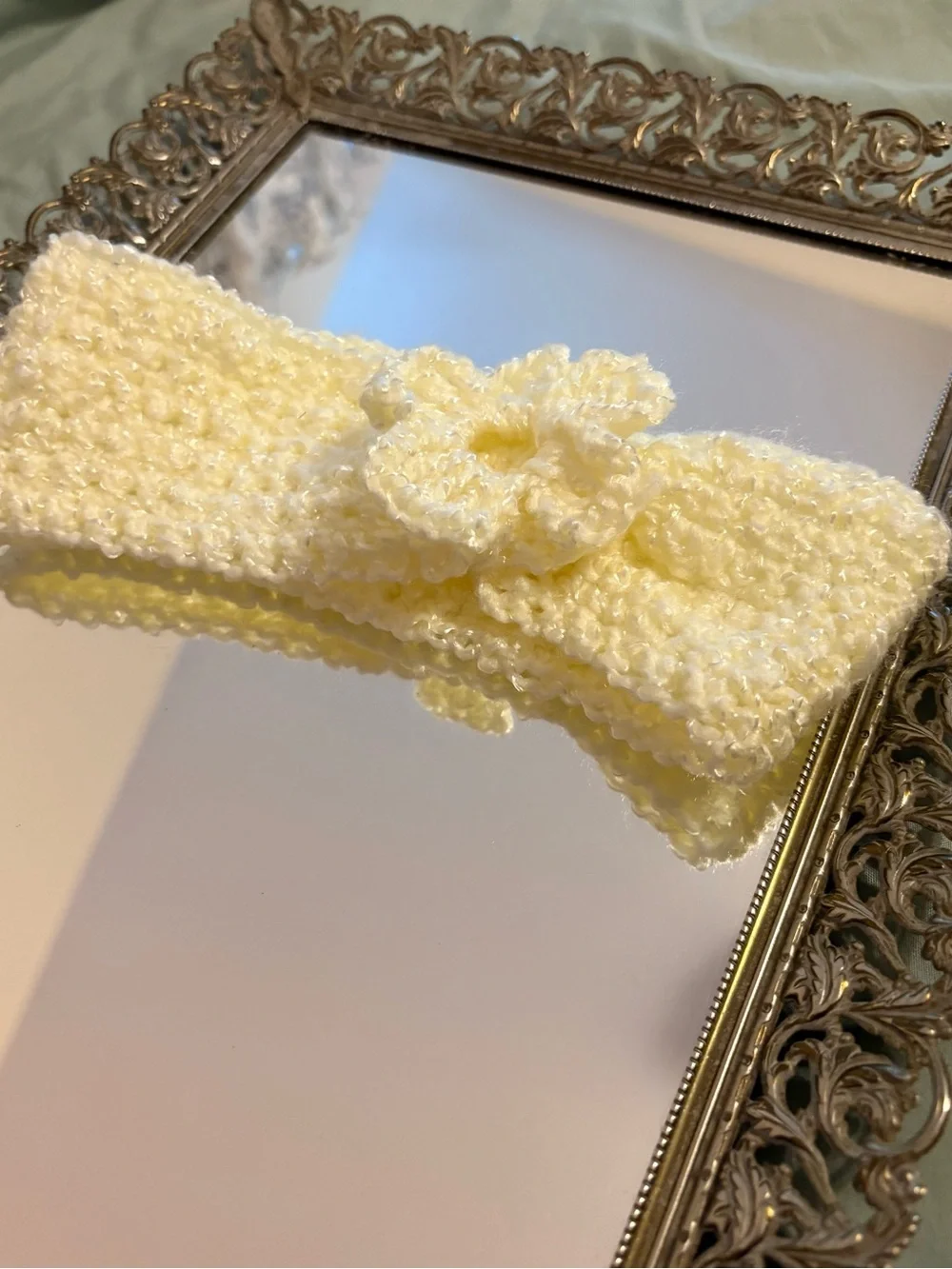 Soft Knit Yellow Flower Headband for infant
